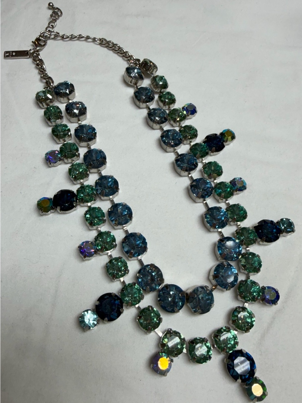 INC International Concepts Blue & Green Crystal Bib Necklace